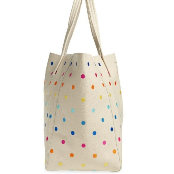 SOLD - Kurt Geiger Oversized XL Italian Leather Polka Dot Tote - "Viloet Tote" - Picture 3 of 8
